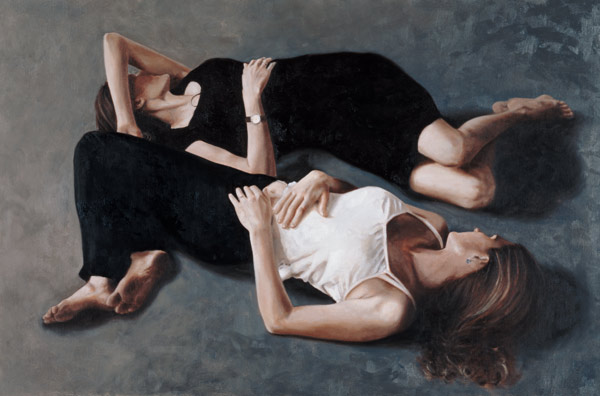 Sisters (oil on canvas board)  van John  Worthington