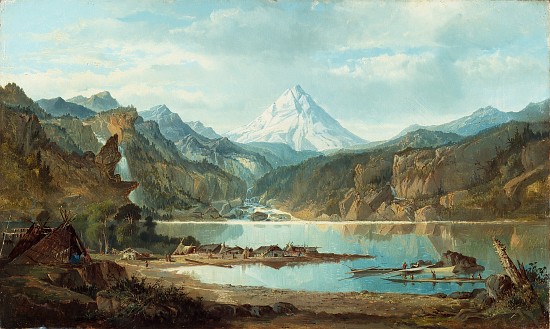 Mountain Landscape with Indians van John Mix Stanley