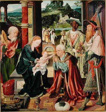 The Adoration of the Magi van Joos van Cleve (eigentl. van der Breke)