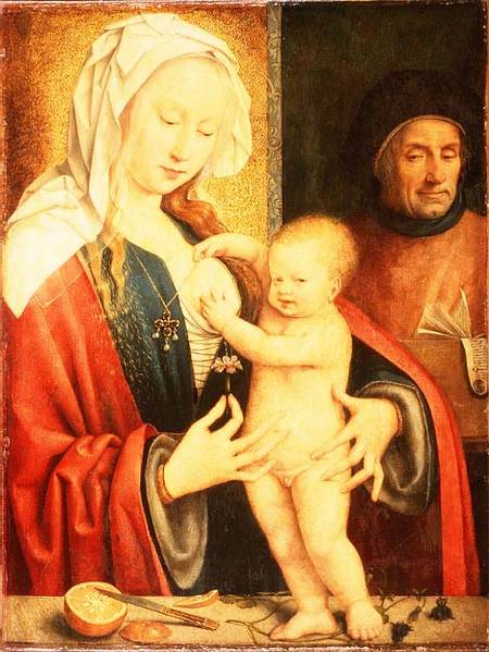 The Holy Family van Joos van Cleve (eigentl. van der Breke)