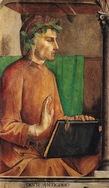 Portrait of Dante Alighieri (1265-1321) van Joos van Gent