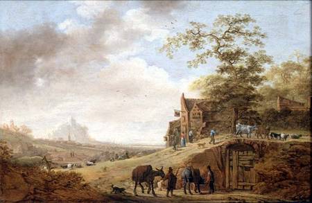A Pastoral Landscape (panel) van Joost Vinck
