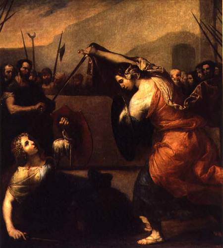 The Duel of Isabella de Carazzi and Diambra de Pettinella van José (auch Jusepe) de Ribera