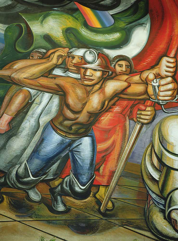 Procession of workers and miners, from the cycle, The Mexican people call for social security van José Clemente Orozco