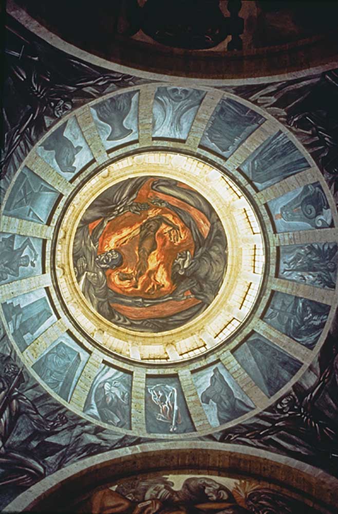 Dream, Contemplation, Dominian - Flame of the Spirit, Mural from the Interior of the Hospital Cabaia van José Clemente Orozco