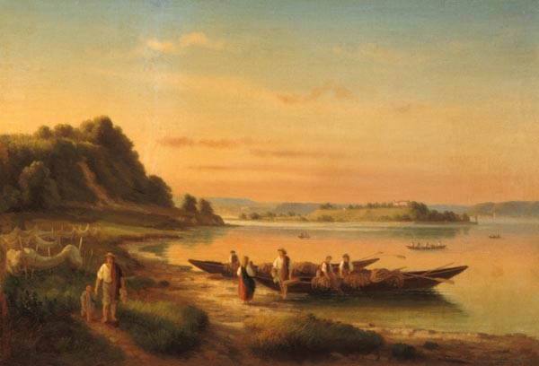 Blick von Staad zur Halbinsel Mainau. van Josef Moosbrugger