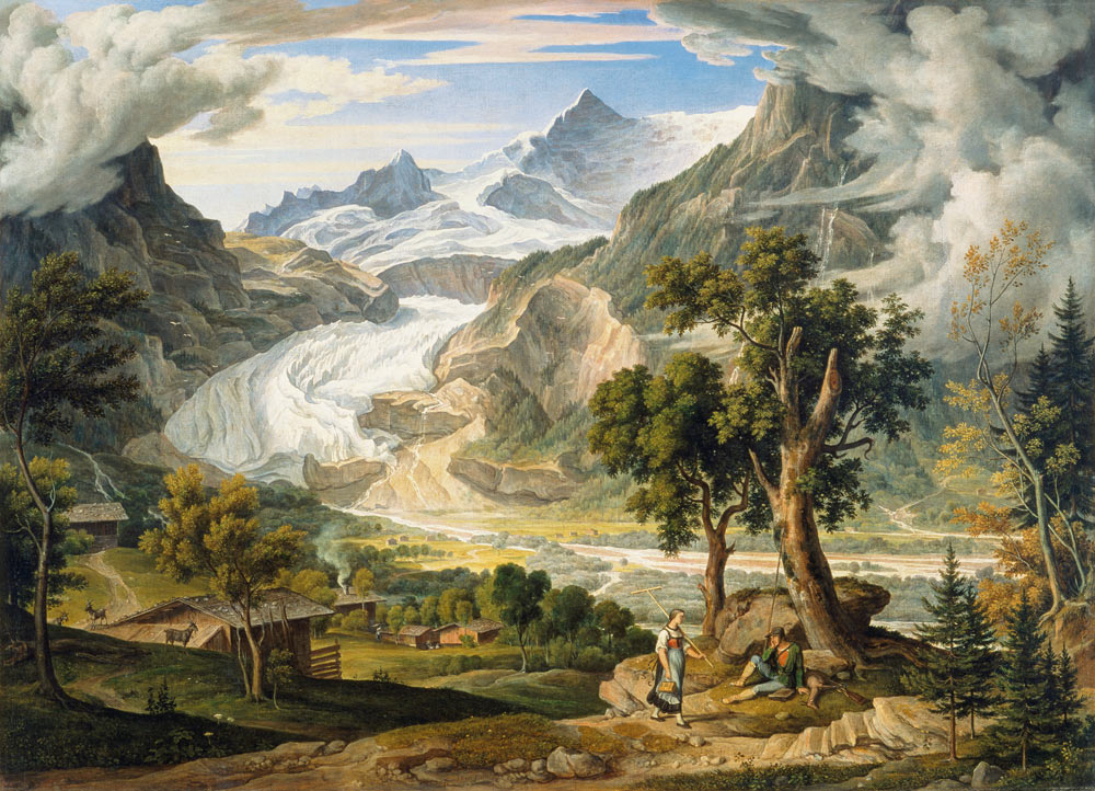 Der Grindelwaldgletscher van Joseph Anton Koch
