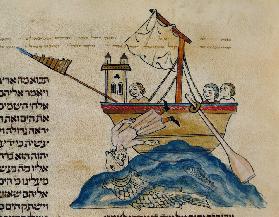 Jonah Eaten by the Whale, from a Hebrew Bible