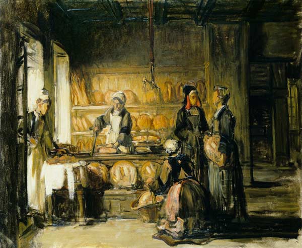 Interior of a Breton Boulangerie, c.1906 (oil on canvas) van Joseph Bail