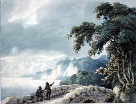 Landscape with Trees, Bridge and Figures van Joseph Barber