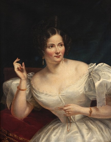Portrait of a young lady van Joseph Désiré Court