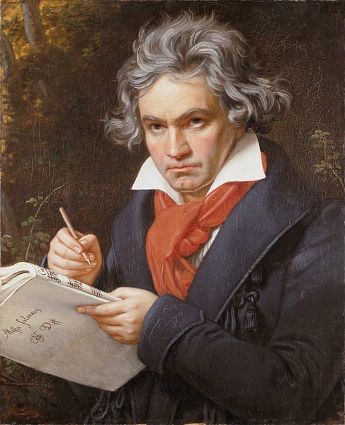 Bildnis Ludwig van Beethoven beim Komponieren der Missa Solemnis. van Joseph Karl Stieler