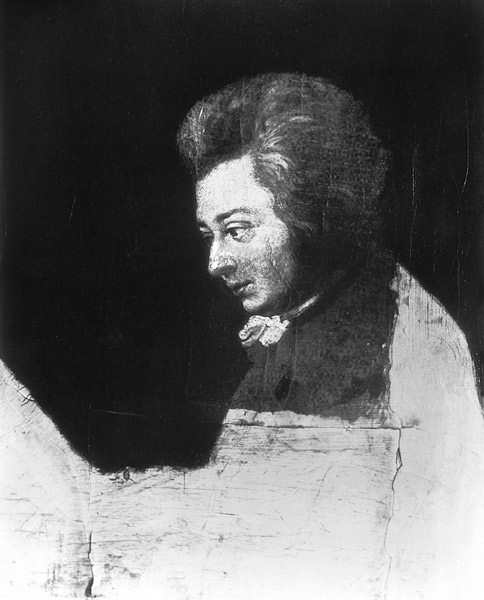 Unfinished Portrait of Wolfgang Amadeus Mozart (1756-91) van Joseph Lange