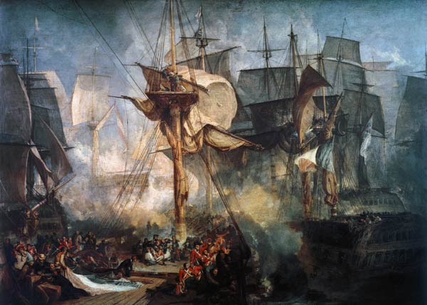 De slag bij Trafalgar van William Turner