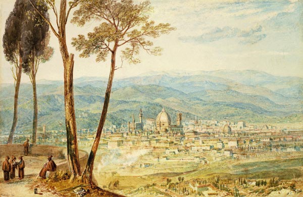 Florence from the road to Fiesole van William Turner