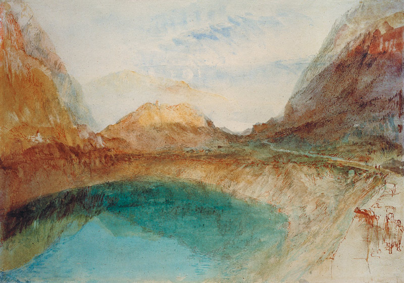 W.Turner, Lake in the Swiss Alps/Waterc. van William Turner