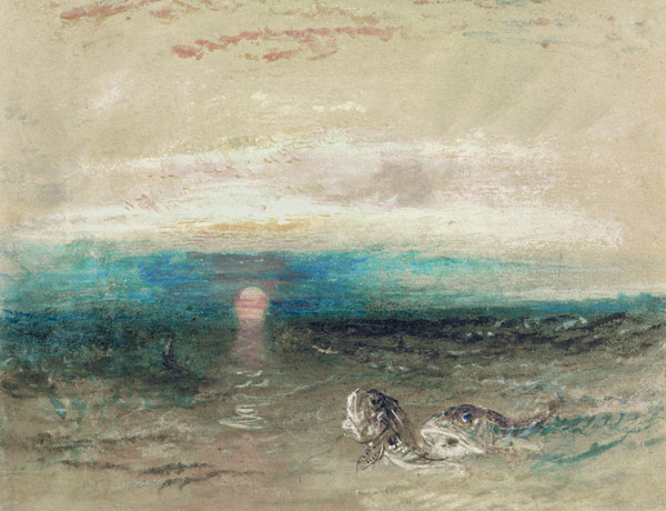 W.Turner, Sonnenuntergang über dem Meer van William Turner