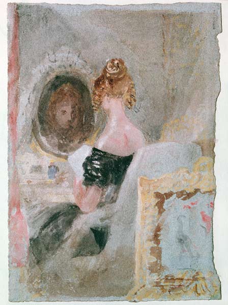 Turner / Women at Mirror / Gouache 1830 van William Turner