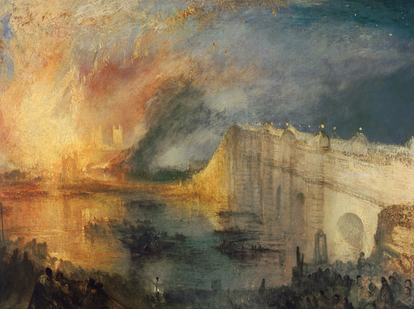 de brand in het parlementsgebouw  van William Turner