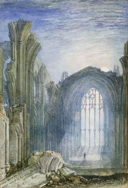 Melrose Abbey: eine Illustration zu Sir Walter Scotts 'The Lay of the Last Minstrel'. van William Turner