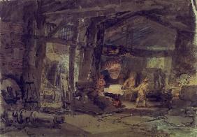 W.Turner / An Iron Foundry / c.1797/98