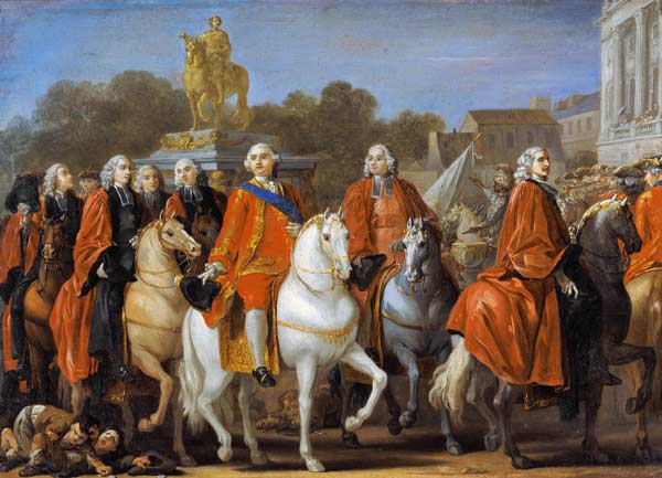 Inauguration of the Place Louis XV van Joseph Marie Vien