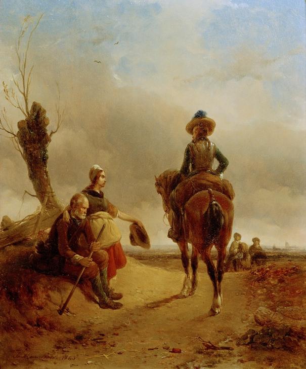 Landschaft with Baroque Riding Scene van Joseph Moerenhout