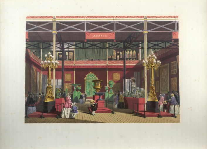 Russian Exhibition interior during the Great Exhibition in 1851 van Joseph Nash