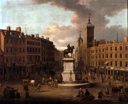 A View of Charing Cross and Northumberland House van Joseph Nickolls