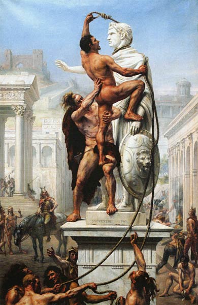The Sack of Rome by Visigoths, 410 van Joseph-Noel Sylvestre