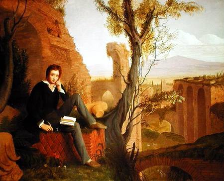 Percy Bysshe Shelley (1792-1822) van Joseph Severn (Umkreis)