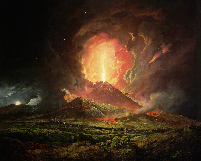 An Eruption of Vesuvius, seen from Portici van Joseph Wright of Derby