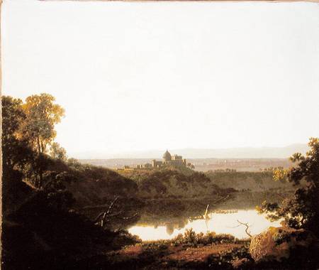 Lake Nemi with a view of Castle Gandolpho van Joseph Wright of Derby
