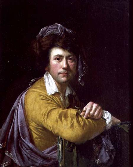 Self Portrait at the age of about Forty van Joseph Wright of Derby
