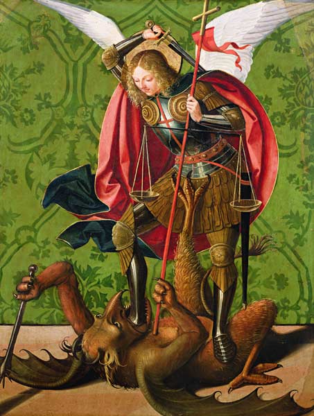St. Michael Killing the Dragon van Josse Lieferinxe
