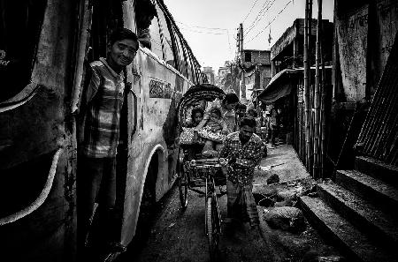 In the streets of Bangladesh.