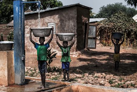 Water supply in a village in Benin