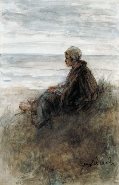 Girl on the dunes van Jozef Israels