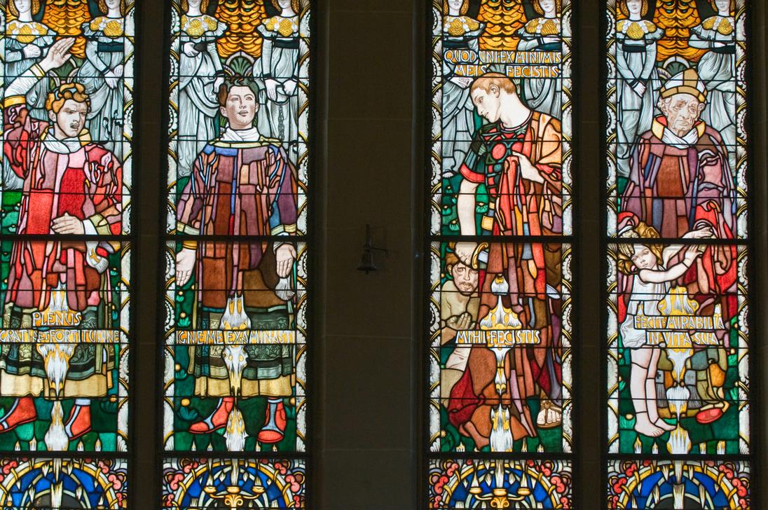 Kathedrale Sankt Nikolaus, Freiburg Glasfenster van Jozef Mehoffer