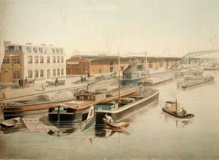The Canal Saint-Martin, detail of the barges van Jozefowicz