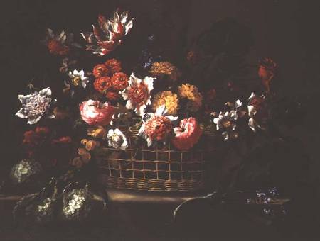 Basket of Flowers van Juan de Arellano