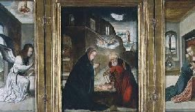The Birth of Christ Triptych with the Nativity flanked by the Annunciation (panel)