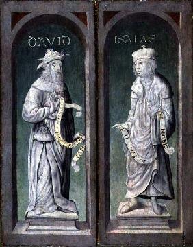 David and Isaiah, closed panels of the Birth of Christ Triptych