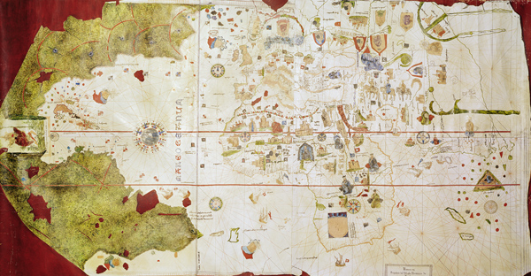 Mappa Mundi, 1502 (gouache and pen & ink on paper) van Juan de la Cosa