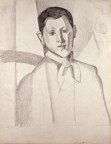 Portrait after Cezanne (crayon on paper) van Juan Gris