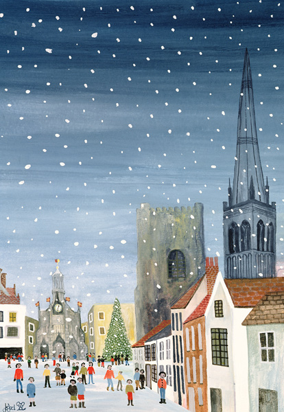 Chichester CathedralA Snow Scene van Judy  Joel