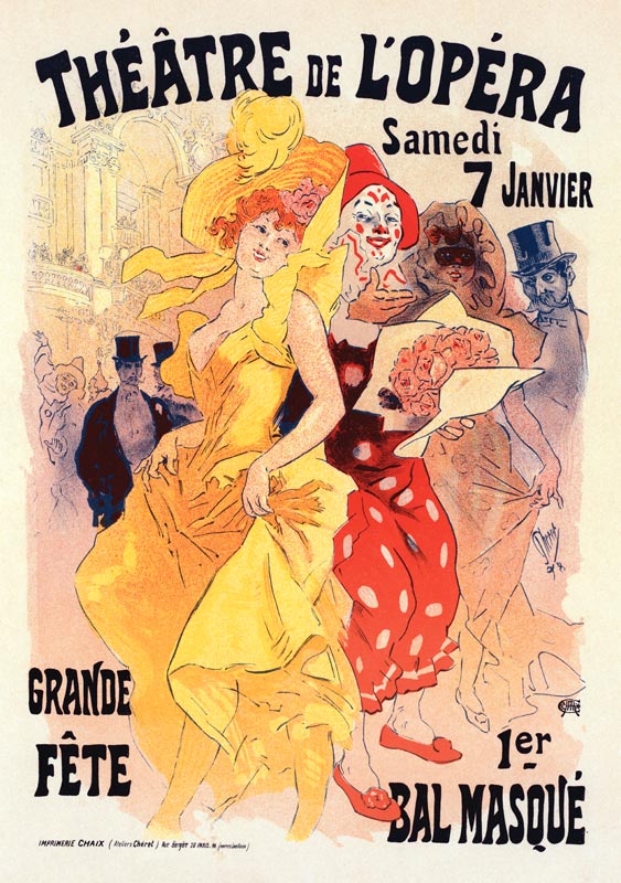 Théatre de l'opéra. Bal masqué (Poster) van Jules Chéret