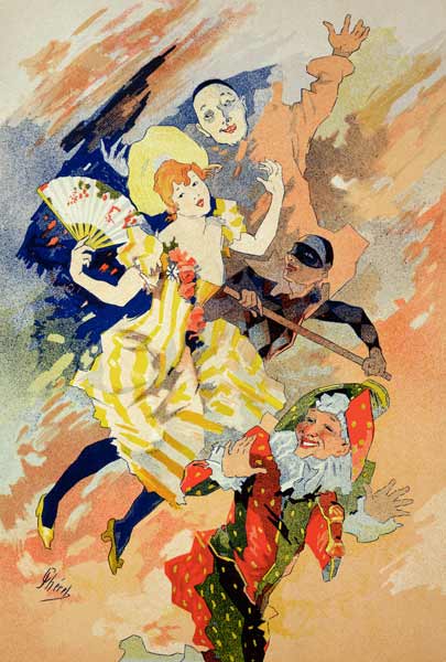 Reproduction of a poster for a pantomime, 1891 (colour litho) van Jules Chéret