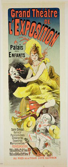 Reproduction of a poster advertising the 'Grand Theatre de L'Exposition', Palais des Enfants, Paris