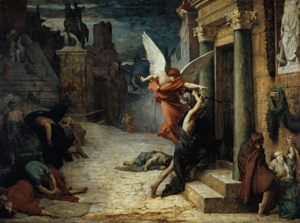 Die Pest in Rom (La Légende dorée, oder Légende de Saint Sébastien) van Jules Elie Delaunay